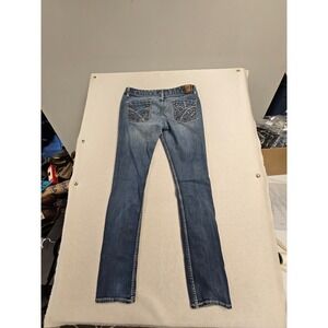 BKE Madison Skinny Jeans Womens 31x33 Medium Wash Rhinestone Back Pocket Stretch